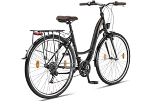 Licorne Bike Stella Premium City Bicycle - 21 Gear Speeds – Bike for Girls, Boys, Men and Women - City Bike for Cycling – Front & Bike Lights - Includes Tools