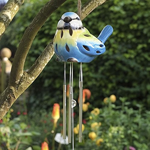 Smart Solar Keramik, 1090148rd – Vogel Kohlmeise, 7 x 7 x 7 cm, grün Wasser