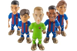MINIX Bandai Pack de 5 Muñecos del F.C. - Barcelona | Figuritas de los Jugadores: Marcos Alonso, Araújo, GAVI, TER Stegen y Ferran Torres | Ideal para Tartas o Fanáticos del Barcelona | de 7 cm