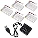 Price comparison product image USB Charger +5x 3.7V 25C 850mAh Lipo Battery for Syma X5SW X5SC Quadcopter RC176