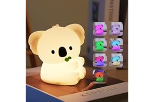 Wrischan Luz Nocturna Infantil, Lámpara Koala Bonita, Luz Nocturna Recargable para Bebés con 7 Colores Cambiantes, Lampara Bebe Noche Decoración Kawaii para La Habitación Regalo para Niños y Mujeres