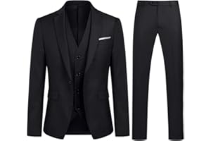 Allthemen Trajes para Hombre 3 Piezas Slim Fit Boda Esmoquin Formal Un botón Cerrar Blazers Chaqueta Chaleco Pantalones