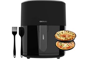 Cecotec Friggitrice ad Aria senza Olio da 5,5 L Cecofry Fantastik 5500 Pack. Air Fryer. 1500 W, Inox, 9 Menu, Tecnologia Perfect Cook, 80-200ºC, Tempo Regolabile, Include Pacchetto di Accessori