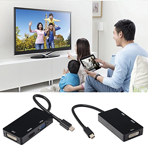 Demiawaking 3 in1 Mini DP Adapter, Mini Display Port (Thunderbolt™ Port Kompatibel) auf DVI VGA HDMI Adapter Konventer für MacBook, MacBook Air, MacBook Pro, iMac, Mac mini, Microsoft Surface Pro 1 2 3, Lenovo Thinkpad X1/ Carbon/ Touch und so weiter - 2