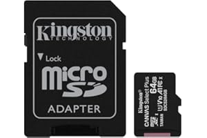 Kingston Canvas Select Plus Tarjeta microSD, SDCS2/64GB-3P1A Class 10 (3X Tarjetas,SD con Adaptador SD), garantía de por vida con el fabricante.