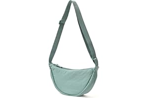 ANYWN Borsa a tracolla da donna a mezza luna, borsa a spalla, dallo stile casual, in tinta unita, con tracolla regolabile