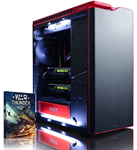 Vibox VBX-PC-6383 Legend 12 Gaming Desktop-PC (Intel Core i7 5960X, 32GB RAM, 3500GB HDD, NVIDIA Geforce GTX 980 Ti SLI, Win 10 Home) rot