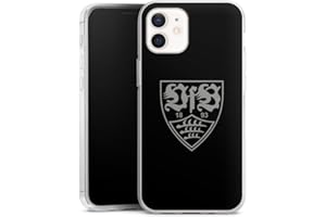DeinDesign Silikon Hülle kompatibel mit Apple iPhone 12 Case transparent Handyhülle Offizielles Lizenzprodukt VfB Stuttgart Bundesliga