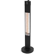 Devola Platinum Portable Electric Patio Heater 1600W | IP65 Waterproof  Halogen Infrared Heater |Remote Control u0026 Timer | 3 Heat Settings  (500/1000/1600W) | Carbon Fibre Elements, Black (DVPH16PFSB) :  Amazon.co.uk: Garden
