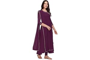 Estationeryhouse Dames Georgette Anarkali Kurta Kurti met Dupatta (broek niet inbegrepen)