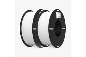 Creality Filament PLA 1,75 mm PLA Filament do drukarki 3D, szpula kartonowa 2 kg, dokładność wymiarowa +/- 0,03 mm, pasuje do większości drukarek FDM (2 opakowania) (biały)