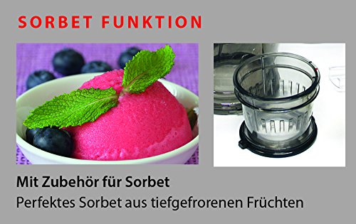CASO SJW400 Design Entsafter, Slow Juicer für schonendes und sanftes entsaften von Obst, Gemüse und Kräutern, BPA frei - 6