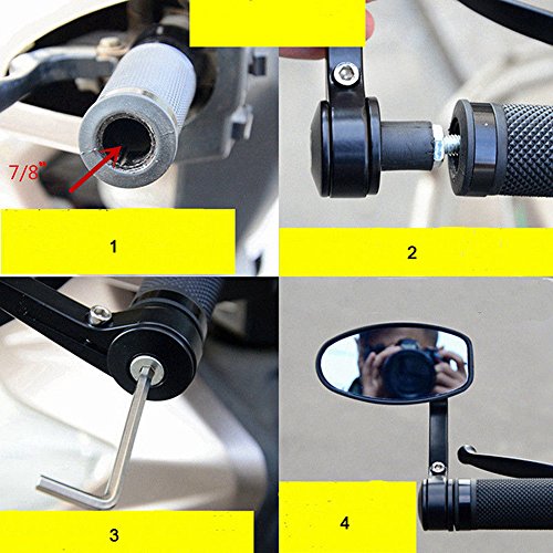 Ein Paar Motorrad Spiegel Lenkerendenspiegel Lenkerspiegel Rückspiegel 7/8 22mm