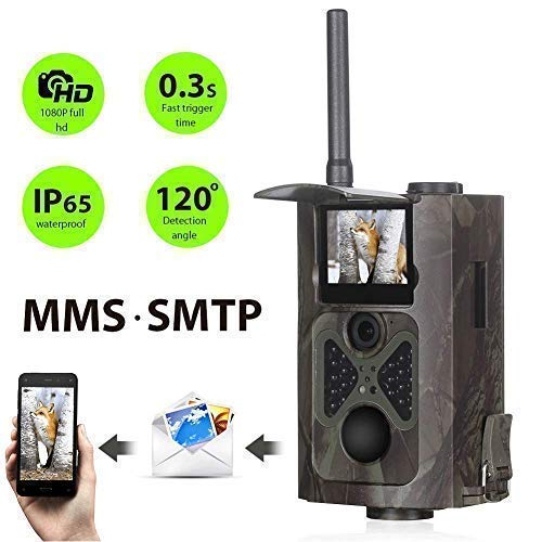 SUNTEKCAM 3G 2G Cámara de Caza Vigilancia 16MP, 1080P Trail Cámara IP65 Impermeable, 28 pcs IR Leds Visión Nocturna hasta 90pies,120° Sensor,HC550G