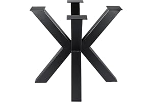 Homtone Metal Table Legs, 2PCS Industry Rustic Furniture Decory Legs, Heavy Duty Carbon Steel table Legs for DIY Furniture Projects (Cross 40cm Tall Black)