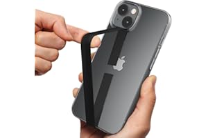 Sinjimoru Sangle élastique en Silicone pour téléphone Portable, Bande Fine pour étui iPhone, Sangle et Support de téléphone, Sinji Loop Noir