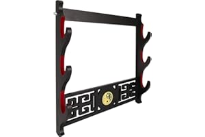 Dfdvye Katana Support mural pour épée - Symbole de Tai Chi à 3 niveaux - Support Katana rembourré en velours - Épée de samouraï - Présentoir - Baguette magique - Sabre laser Wakizashi - Présentoir