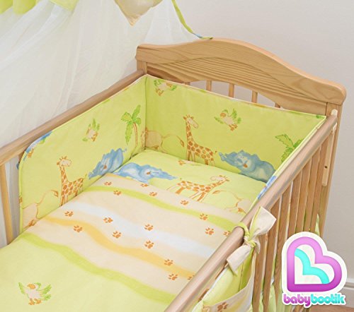 5pcs Baby/Toddler Bedding Sets (reg to fit COT 120x60cm) - Safari/Jungle