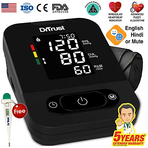 Dr Trust USA Digital Smart Dual Language Talking Automatic Electronic Blood Pressure Monitor Machine (Black)