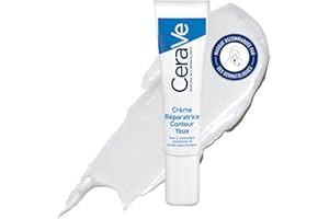 CeraVe - Crème Réparatrice Contour des Yeux - Réduit Poches & Cernes - Crème Yeux Hydratante 24 h - 3 Céramides, Acide Hyaluronique & Extraits de Plantes Marines - Tous Types de Peau - 14 ml