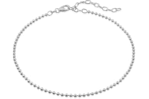 modabilé Damen Fußkette verstellbar 925er Sterling Silber Kugelkette (2,2mm Breit 23cm - 28cm) Fußband 925 ohne Anhänger Silbernes Fußkettchen Frauen