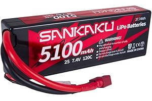 SANKAKU 2S 5100mAh RC lipo batería 7.4V 120C Caso Duro con deans T Enchufe para vehículos RC camión Tanque Coche Buggy Racing Hobby