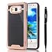 Produktbild Samsung Galaxy Grand Prime Hülle, Alfort 2 in 1 Schutzhülle Hart PC + TPU Case Cover Telefon Kasten Vollschutz für Samsung Galaxy Grand Prime / G530 / G531 5" Smartphone Super schön und glänzend ( Rose Gold ) + Schwarz Stylus Pen