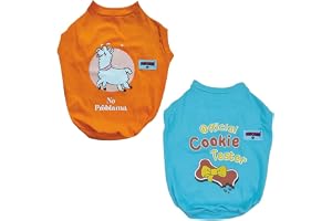 FETCHER Orange and Sky Blue T-Shirt for Dogs and Cats (16" Medium)