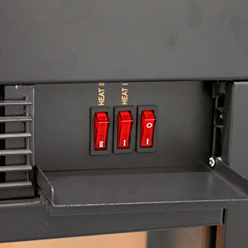 Kaminkonsole inklusive Classic Fire Elektrokamin mit simulierten Kaminfeuer 1800W MDF Kaminumrandung Weiß + Elektrischer Kamin mit Feuereffekt - 5