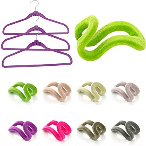 Blue Vessel 10pcs kreativer Mini Beflockung Kleiderbügel Einfacher Haken Wandschrank -Organisator - 2