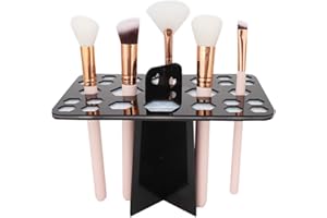 DIOCHE Estante de secado de brochas de maquillaje, 26 orificios Brocha de maquillaje Soporte de brochas de secado al aire Cepillo de cosméticos Estante de secado para brochas de maquillaje Brochas de uñas