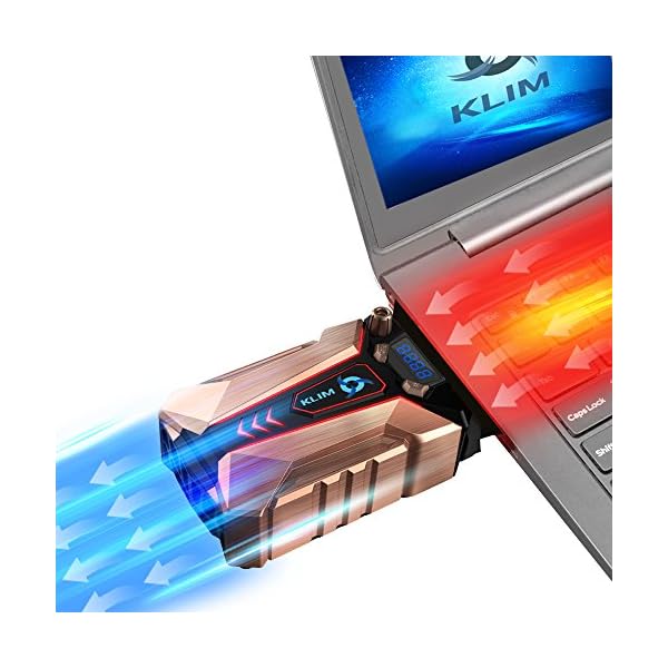 KLIM Cool + Laptop Cooler Laptop in Metal - The Most Powerful - Air Vacuum USB for Immediate Cooling - Cooling Pad to Solve Overheating [ New 2022 Version ]