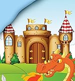 Aminata Kids – süße Kinderbettwäsche Bettwäsche Kinder Ritter 100×135 cm KINDERBETTGRÖSSE Baumwolle Ritter Jungen Drache Ritterburg bunt - 3