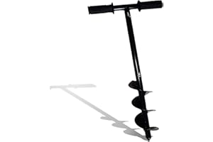 BOSEAGO Post Hole Digger Hand Drill Earth Auger Drill with Non-Slip Handle Garden Auger Spiral Drill Rapid Planter for Garden Planting,60CM