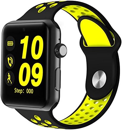Joyeer Smart Watch Hollow Strap Phone Watch with SIM Card Dial Call Message Push Pedometer Sedentary Reminder Sleep Monitor Remote Camera Multiple UI Smartband for Android IOS , black yellow