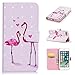 Produktbild CE-Link iPhone 7 / iPhone 8 Hülle 3D Handyhülle Lederhülle Ledertasche Schutzhülle Premium PU Leder Flip Wallet Case Innere Weiche Silikon Handy Tasche Schale Etui mit Kartenfach Magnet Standfunktion Kreatives Motiv Muster Protective Cover Schutz für iPhone 7 / iPhone 8 - Flamingo