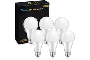 BLEWANDY Lampadina LED E27 12W Equivalenti a 100W, 3000K Luce Bianca Calda 1200LM Lampadine E27 A60, Lampada LED a Vite Edison Risparmio Energetico Consumo Basso, Non Dimmerabile, Pacco da 6