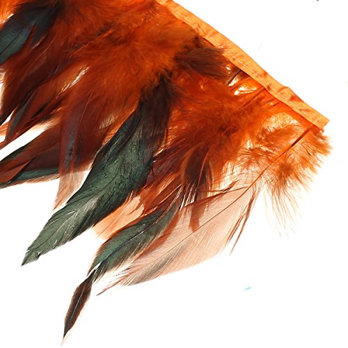 KING DO WAY 100 Stück Hahnenfedern Flügelfedern Hahn Federn Pad Feather Schmuckfeder DIY 8 Farbe kaffee - 5