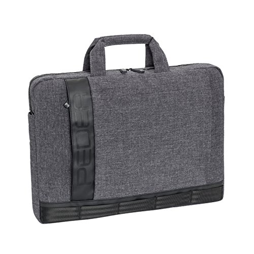 PEDEA Notebooktasche Fancy f  r 17 3 Zoll  43 9cm  mit Zubeh  rfach und Schultergurt  grau