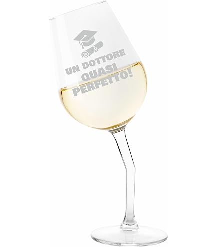 dor Bicchiere Laurea Brindisi Calice Vetro Gadget Stampato Idea Regalo
