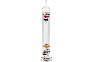 Out of the blue Objet de Décoration/Thermomètre de Galilée en Verre/Dimensions : 28 x 5,5 cm