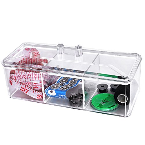 Songmics 3 in 1 Acryl Kosmetik aufbewahrung 2 Ablagebox großes mit 1 Deckel JKA003 - 7
