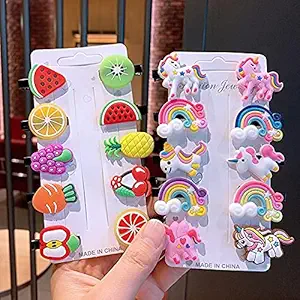 Kalite Rainbow Unicorn Ice Cream Hair Clips Set Baby Hairpin For Kids Girls Toddler Barrettes Hair Accessories