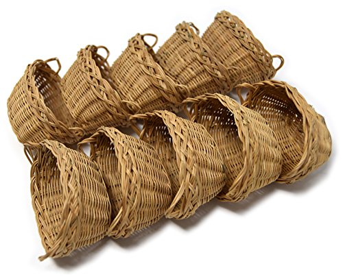 10er Set Miniatur Weidenkörbchen, handgefertigter Flechtkorb ca. 6 cm Durchmesser