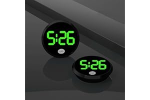 LIUZHIPENG 1 Pcs Automotive Stick Clock, Small Digital Clock for Dashboard, Touch Control Car Mounted Screen Digital Clock, Mini Luminous Car Dashboard Round Air Vent Stick-On Clocks Watch