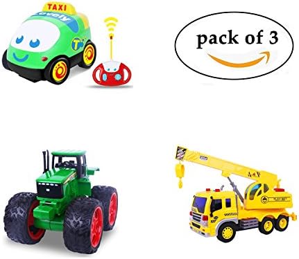 Truck Toy Farm Truck Crane Truck, Pack of 3 toy cars for kids 4 years and up