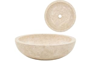 vidaXL Handfat 40x12 cm marmor gräddvit