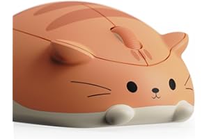 Akko Souris de Jeu sans Fil, Souris Optique 3200 DPI, Souris tri-Mode BT 3.0/5.0/2.4G avec récepteur USB A, clic Silencieux, Souris en Forme de Chat Mignon pour Ordinateur Portable/PC (Orange Kate)