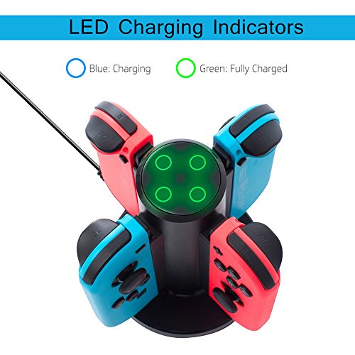 Preisvergleich Produktbild lzndeal Nintendo Switch Controller Ladestation Ladestation Station Stand mit LED-Anzeige Ladegerät für Nintendo Switch Console Joy-Con Pro Controller