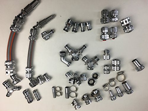 Geräteanschlussstück Wasserhahnanschluss mit 3/4″ IG Innengewinde Chrom/Messing 3/4″ Schlauchanschluss mit Schlauchschellen - 4